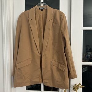 EXPRESS Tan Oversized Open-front Blazer (Size XL)